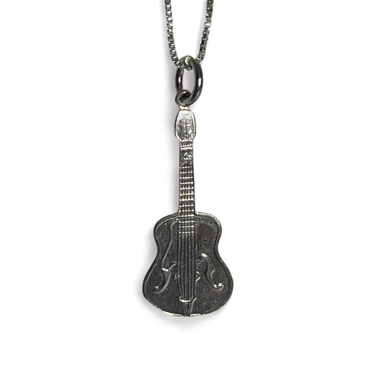 Children's Necklaces: Sterling Silver Acoustic Guitar Necklaces