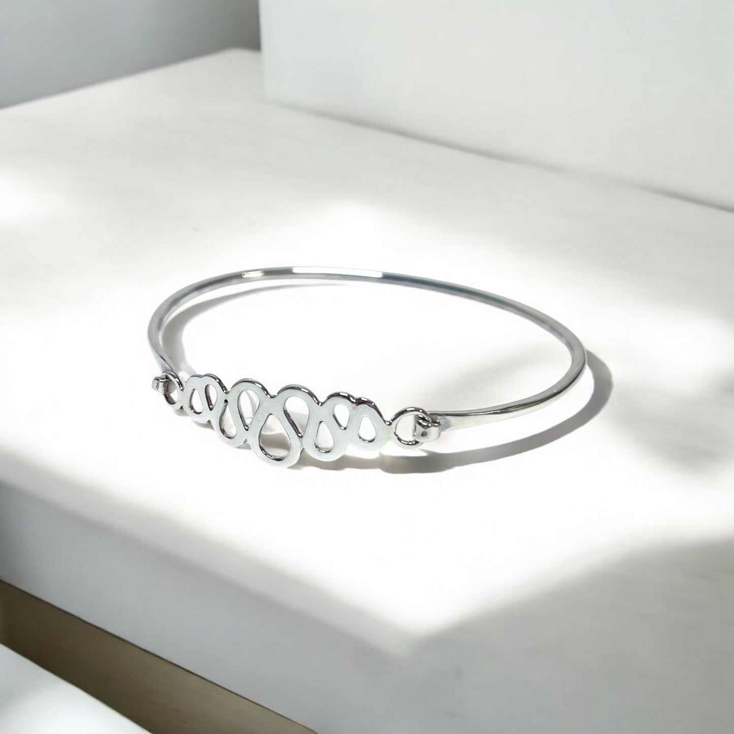 Children's and Teens' Bangles: Sterling Silver Opening Rhythm Bangle