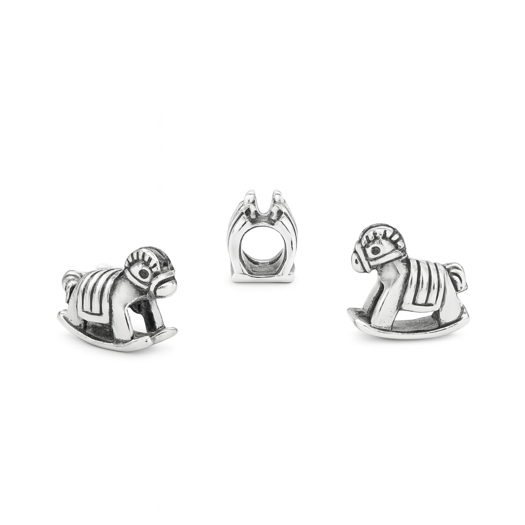 Mothers' and Children's Beads: Sterling Silver European style Rocking Horse Beads