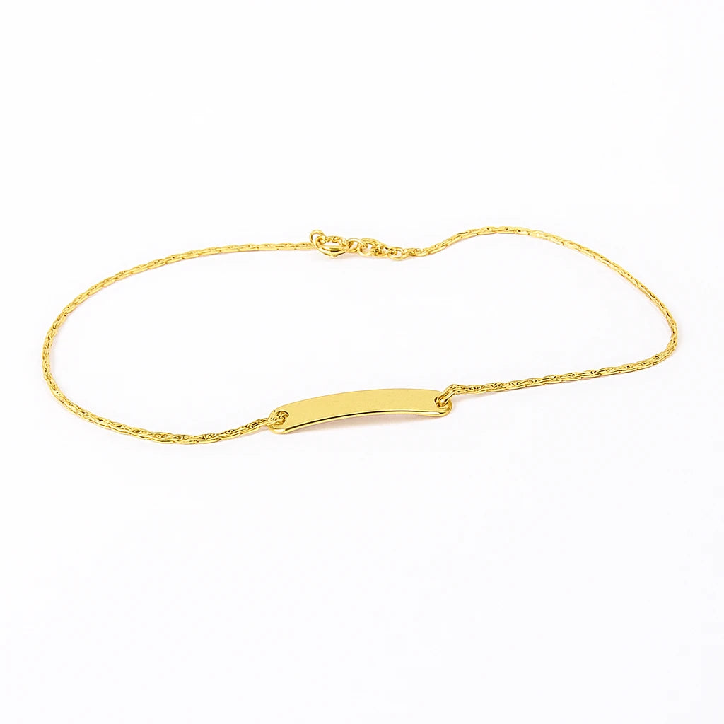 Children's anklet - Gold Plated ID style design with durable chain, perfect for everyday and special occasions.