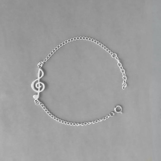 Children's and Teens' Bracelets: Sterling Silver Treble Clef Bracelet