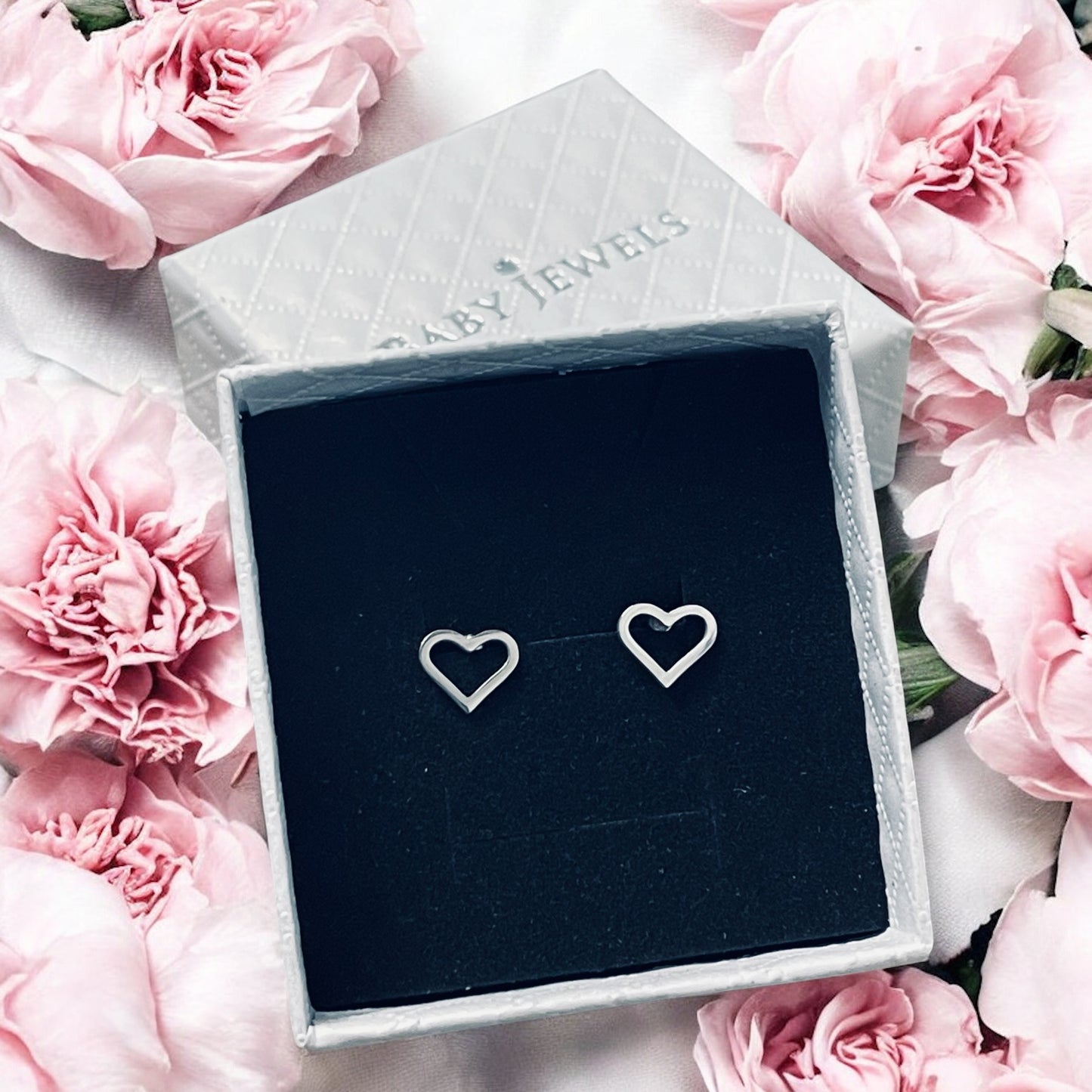 Children's Earrings: Surgical Steel Open Heart Earrings