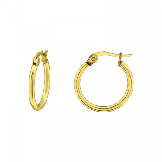 Children's, Teens' and Mothers' Hoops:  Surgical Steel with Gold IP, 16mm Hoops