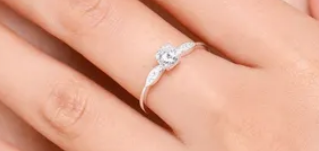 Children's Rings: Sterling Silver Clear AAA CZ Caroline Ring Size 5 with Gift Box