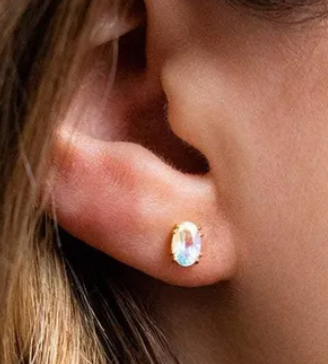 Children's, Teens' and Mothers' Earrings: 18k Gold over Sterling Silver Aurora Borealis Earrings with Gift Box