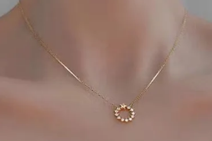 Children's, Teens' and Mothers' Necklaces: 14k Gold over Sterling silver, Wreath of Stars Necklace 42+3cm