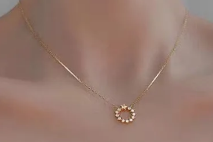 Children's, Teens' and Mothers' Necklaces:  14k Gold over Sterling silver, Wreath of Stars Necklace 42+3cm