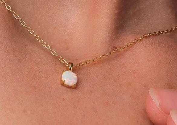 Children's and Teens' Necklaces: 18k Gold over Sterling Silver 40cm+ Opal Necklaces