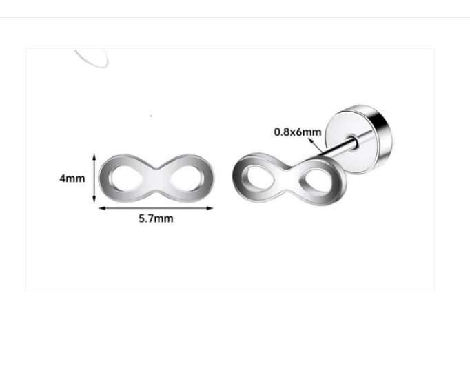 Children's Earrings: Surgical Steel Simple Infinity Earrings with Screw Backs