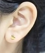 Children's Earrings: Surgical Steel, Gold IP, Polished Hearts with Screw Backs