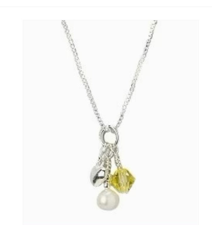 Children's Necklaces: Sterling Silver November Birthstone Cluster Charm Necklace