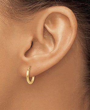 Children's and Teens' Earrings: Surgical Steel Gold IP Hinged (French Locker) Hoops 15mm