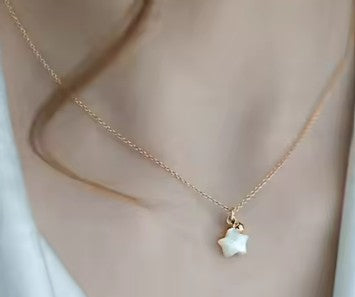 Children's Necklaces: 18k Gold Plated Sterling Silver Seashell Star and Ball Necklace with Gift Box