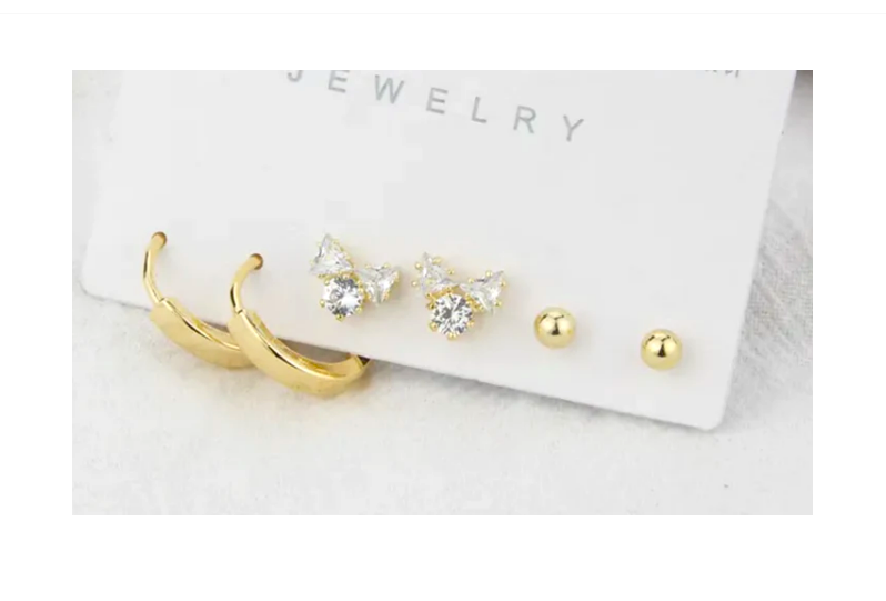 Family Pack of Earrings: Surgical Steel with Gold IP Family Pack #4