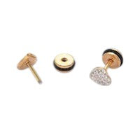 Three pairs of earrings on a white background