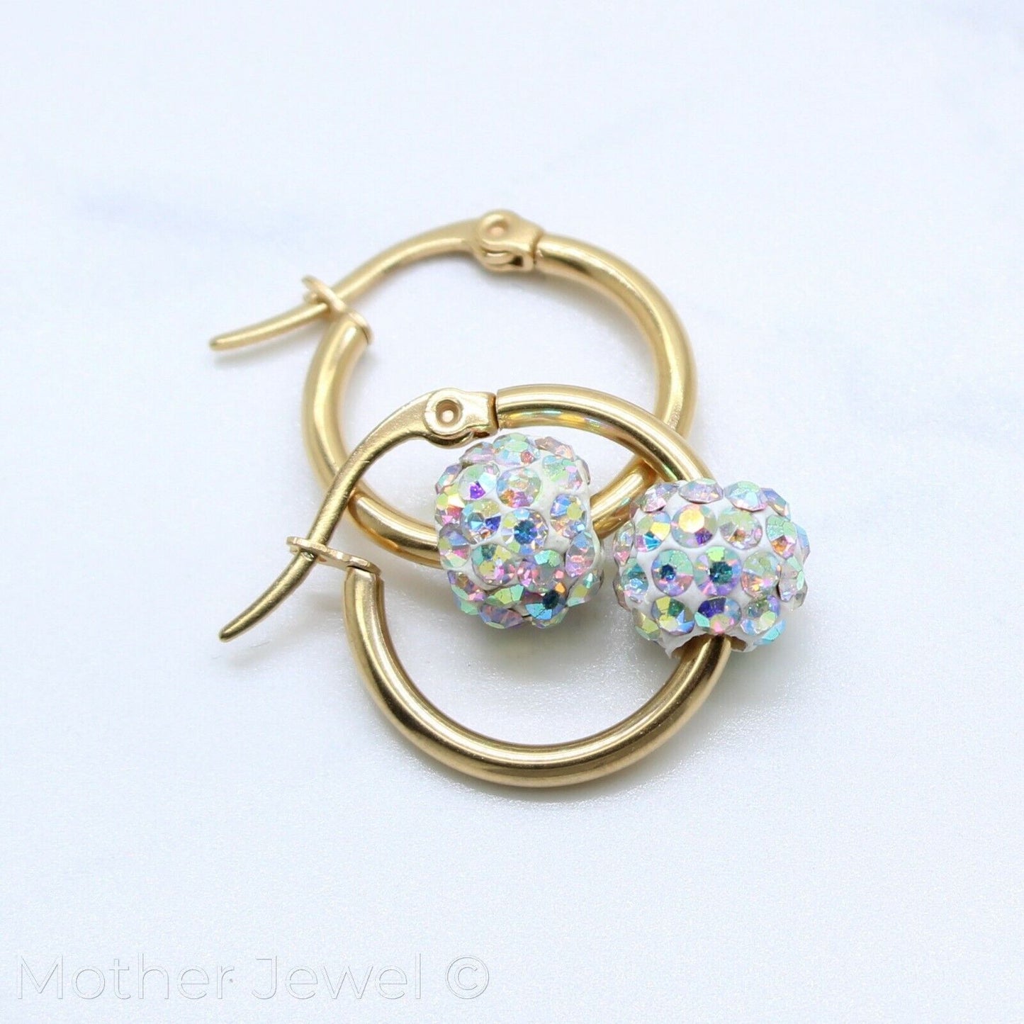 Teens and Mothers' Earrings: Surgical Steel and Titanium Earrings x 4, Set 5