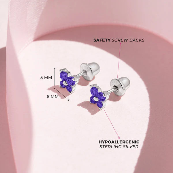 Butterfly earrings product photography - hypoallergenic sterling silver for kids