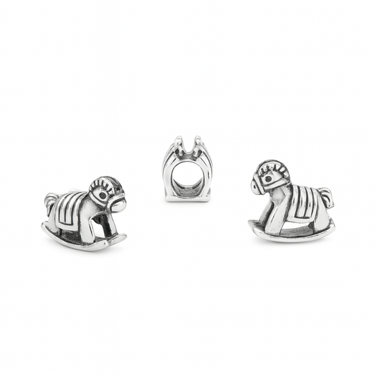 Mothers' and Children's Beads:  Sterling Silver European style Rocking Horse Beads