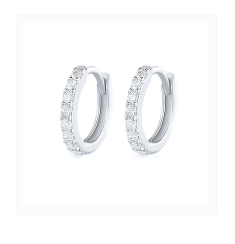Children's Huggies: Surgical Steel, Clear CZ Huggies 10MM
