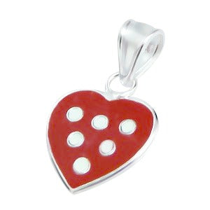 Baby and Children's Necklaces: Sterling Silver Red with White Dots and Choice of Chain Length