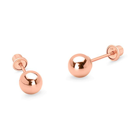 Rose gold screw back earrings deals