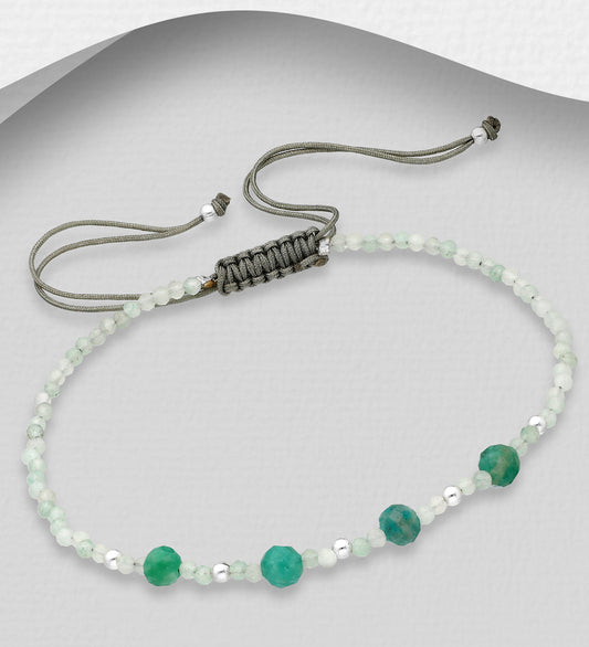 Children's Bracelets:  Aquamarine and Amazonite Friendship Bracelets 15cm - 22.5cm