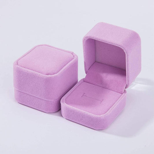 Gift Boxes:  Luxury Pink Velvet Square Gift Boxes for Earrings and Rings