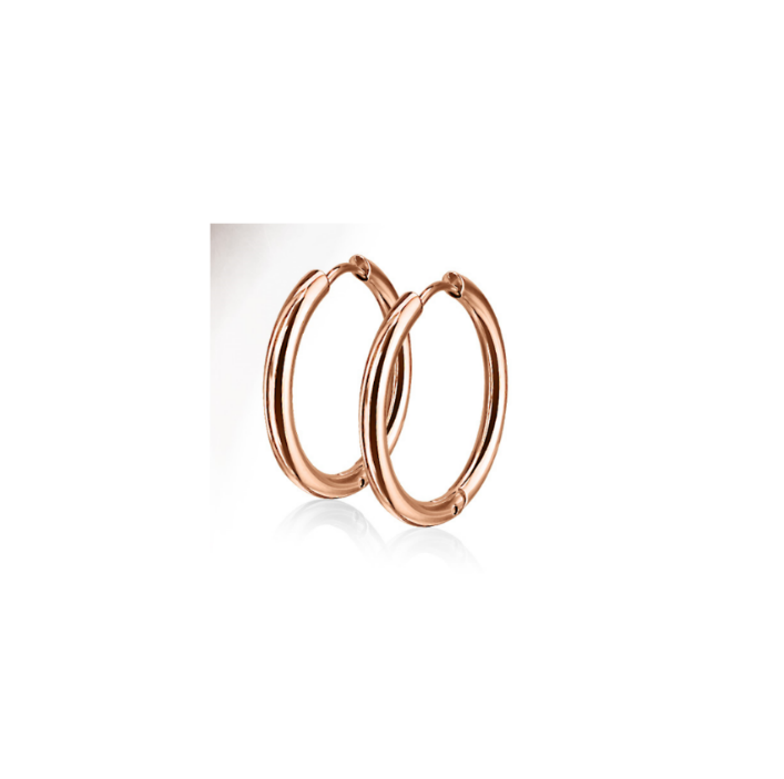 Children s Earrings Surgical Steel Rose Gold IP Hoops 10mm