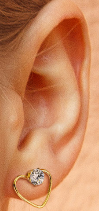 Children's, Teens' and Mothers' Earrings: Set of 2 Pairs of Surgical Steel, Rose Gold IP and Yellow Gold IP Open Hearts with CZ