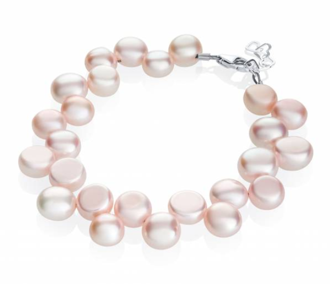Children's Bracelets: Sterling Silver, Pink Freshwater Coin Pearls, bracelet for Girls 6 - 10 (Large) with Gift Box