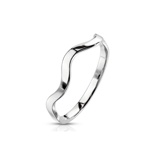 Children's Rings:  Surgical Steel Wave Ring Size 6