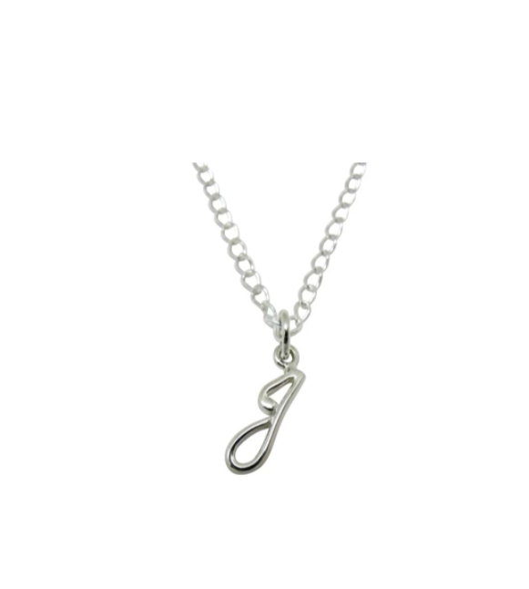 Baby and Children's Necklaces:  Sterling Silver Initial "J"