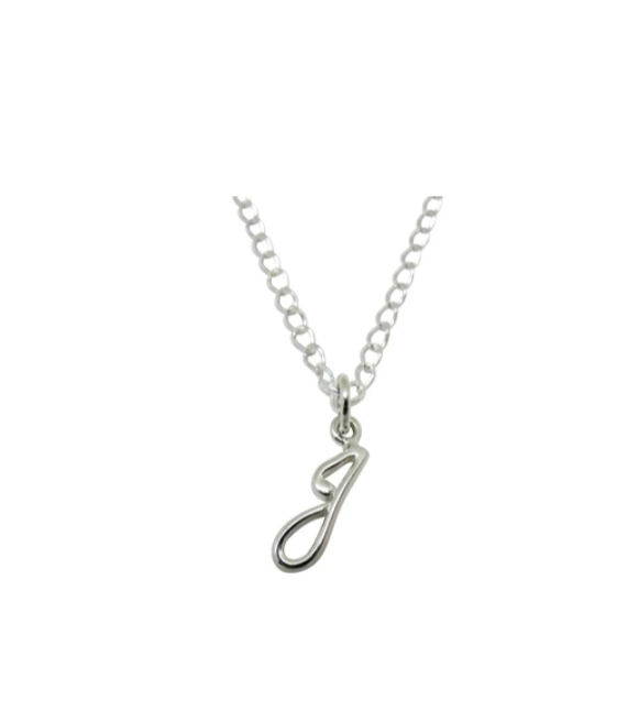Baby and Children's Necklaces: Sterling Silver Initial "J"