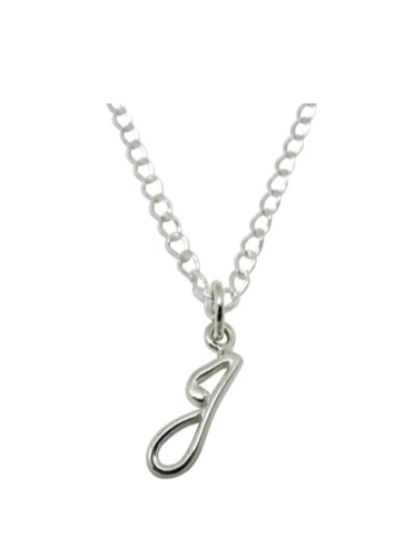 Baby and Children's Necklaces:  Sterling Silver Initial "J"