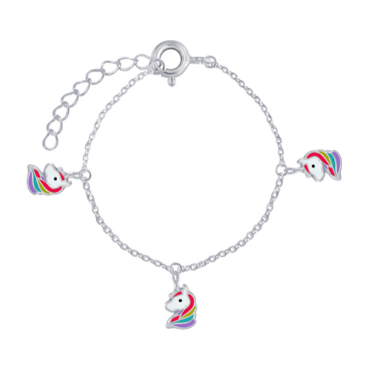 Baby and Children's Bracelets:  Sterling Silver Unicorn Charm Bracelets