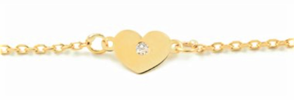 Baby Bracelets:  9k Gold Triple Hearts with CZ Bracelets with Gift box - 0 to 2