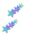 Children's and Teens' Earrings:  Surgical Steel Anodised Triple Flowers Earrings Age 8 - Teens