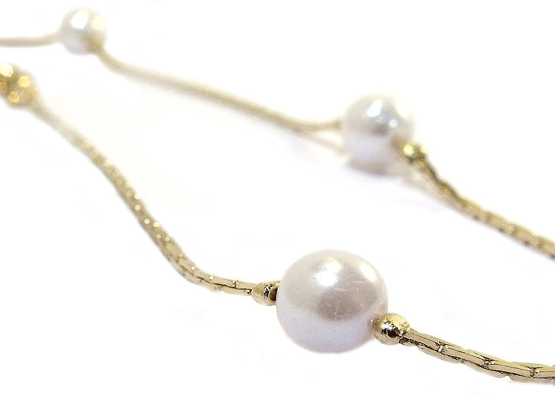 Children's Anklets: Gold Plated Anklet with Three Pearls