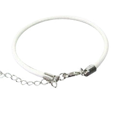 Children's Bracelets:  White, Woven Leather Bracelets