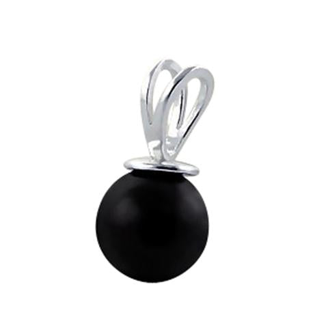 Mothers', Teenagers' and Children's Pendant Necklaces:  8mm Black Glass Pearl Pendant on Choice of Chains