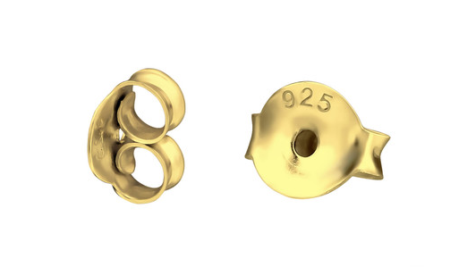 Children's Earrings: Sterling Silver Yellow Gold Plated Spare Backs only