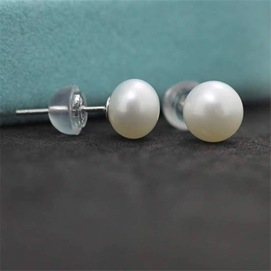 Children's Teens' and Mothers' Earrings: Sterling Silver, Cultured, Freshwater Pearl Earrings 4mm with Gift Box