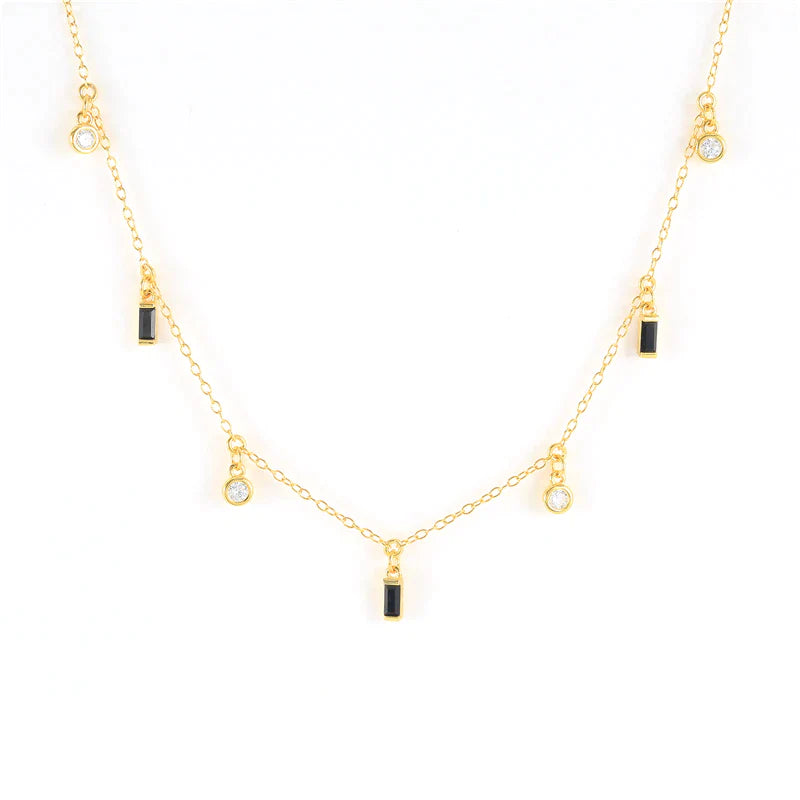 Children's and Teens' Necklaces: 14k Gold over Sterling Silver with Clear CZ Dangles
