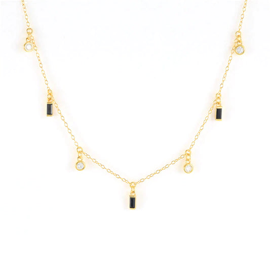 Children's and Teens' Necklaces: 14k Gold over Sterling Silver with Clear CZ Dangles