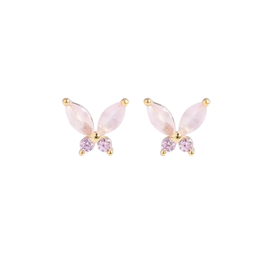 Baby and Children's Earrings: 14k Gold over Sterling Silver, Greeny Blue Butterflies
