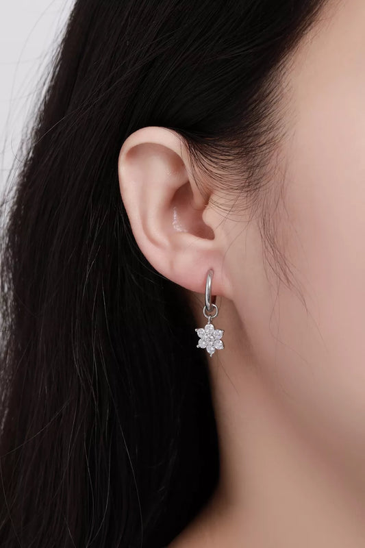 Children's, Teens' and Mothers' Earrings: Surgical Steel Hoops with CZ Flowers