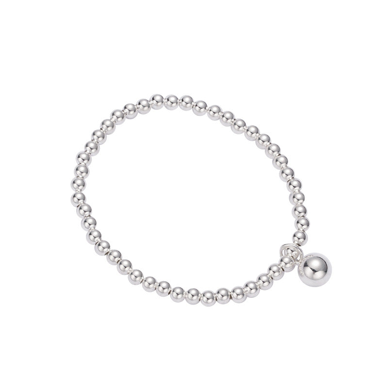 Children's Bracelets:  Medium Sterling Silver Ball Bracelet 14cm, with Ball Charm and Gift Box Age 2 - 6+