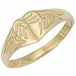 Children's Rings: 9k Solid Gold Engraved Heart Ring Size F