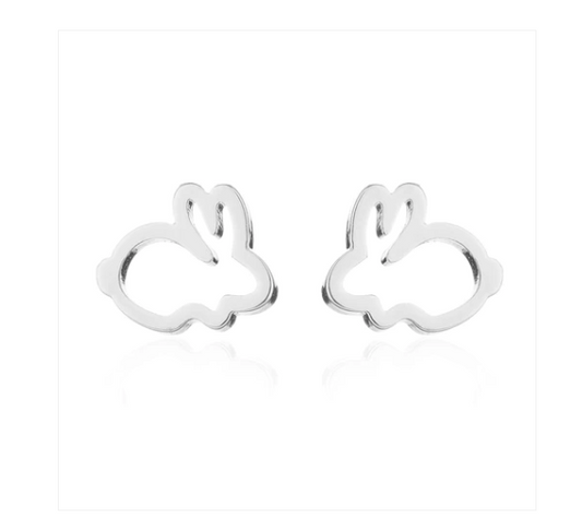 Baby and Children's Earrings: Surgical Steel Open Bunny Rabbits