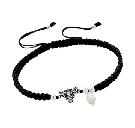Children's Bracelets:  Sterling Silver Bee, Freshwater Pearl, Children's Friendship Bracelets